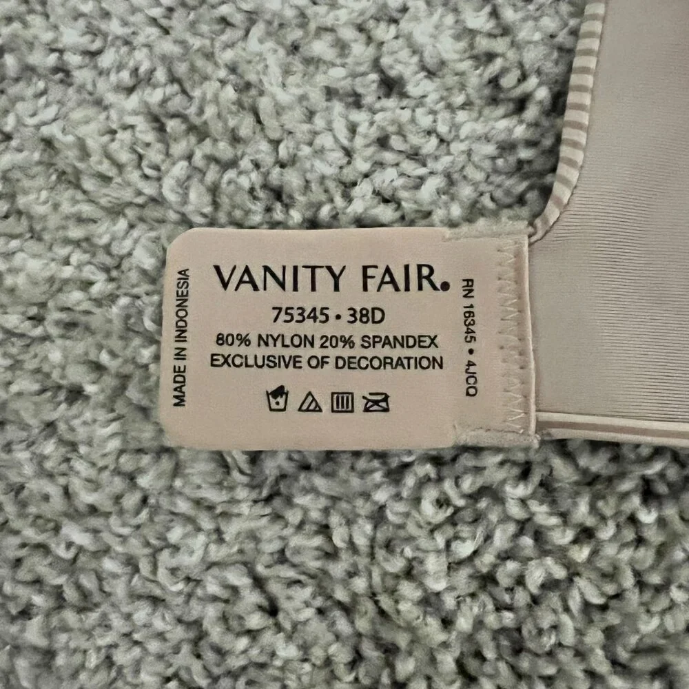 Vanity Fair Bra Coconut Stripe 38D NWT - Picture 4 of 5